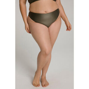 Good American Reversible Good Waist Cheeky Bottom 5 2XL High Shine Sage Gold New